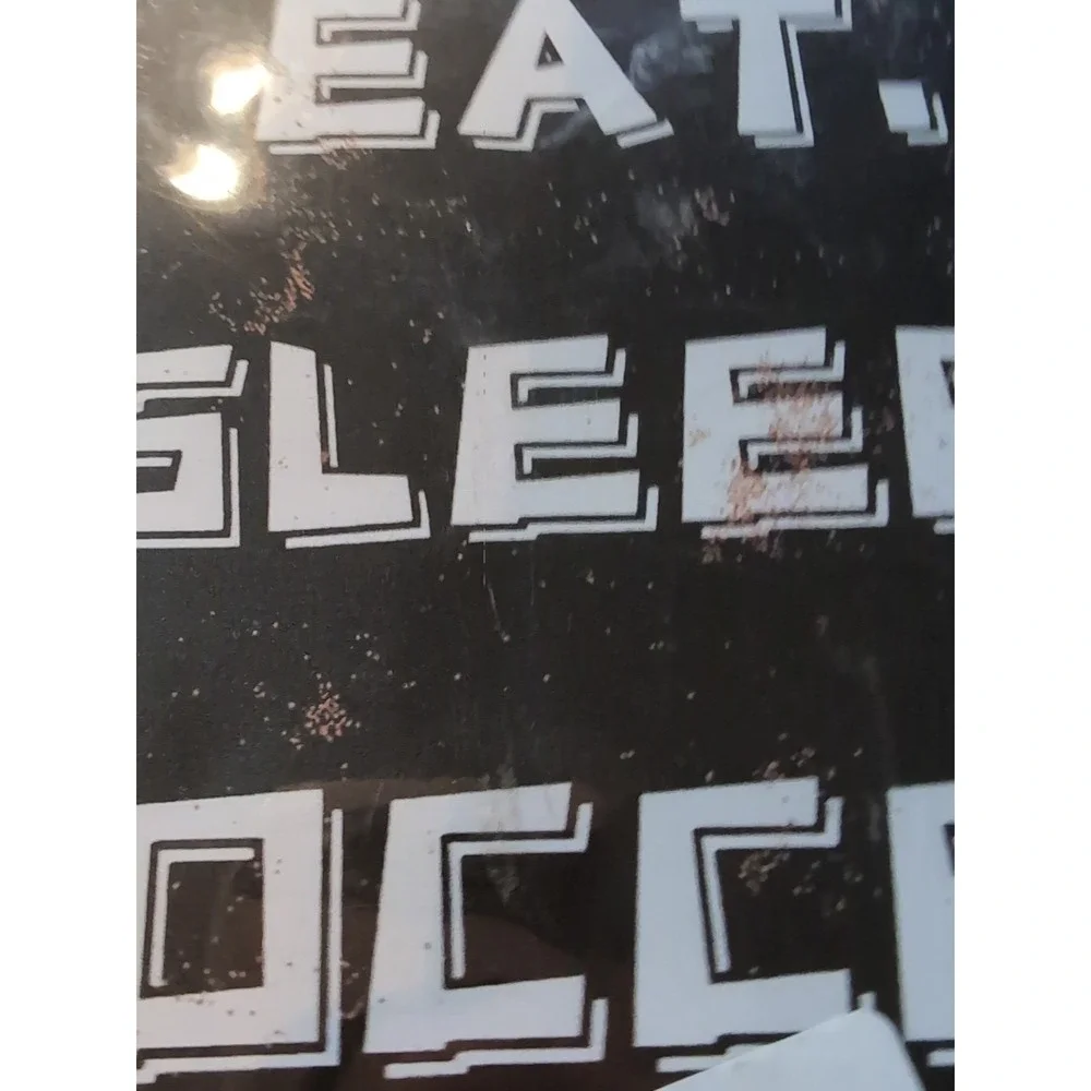 Eat Sleep Soccer Repeat-Steel Decor Sign 12x8 See Pics For Slight‎ Dents